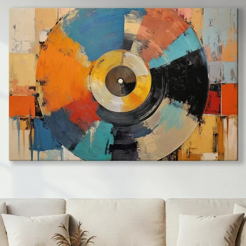Miniatura 23 de LuxeWood Arte de Pared Musical en Lienzo - Impresiones Temáticas Musicales Medianas y Grandes para Sala de Estar, Oficina, Estudio, Airbnb