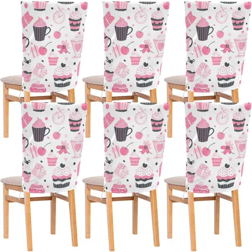 Juego de 6 fundas decorativas para sillas para decoración del hogar, antipolvo, lavables a máquina, fundas protectoras para sillas de comedor