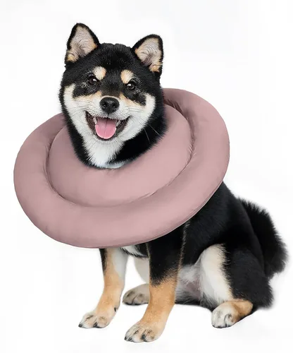 Miniatura 8 de Cómodo y ajustable cono de perro suave alternativo después de la cirugía – Collar isabelino de dona para gatos, perros medianos y perros pequeños