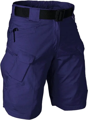 Pantalones cortos tácticos de entrenamiento tipo cargo para hombre, senderismo, pesca, combate, casual, trabajo, varios bolsillos (sin cinturón)