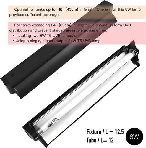 Miniatura 2 de Luz de reptil UVB T5 mejorada, 10.0 UVB 8 W, lámpara fluorescente y kit de accesorios, para reptiles que viven en el desierto, dragón barbudo