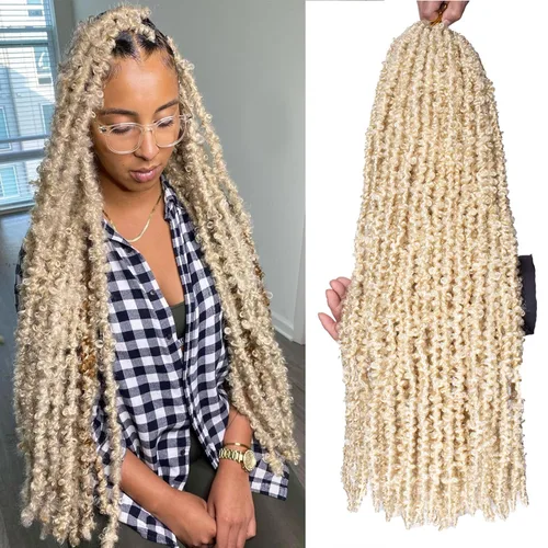 Miniatura 19 de ZRQ 6 paquetes de cabello de ganchillo Butterfly Locs de 20 pulgadas, extensiones de cabello sintético desgastado negro, trenzas de ganchillo