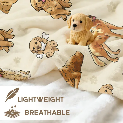 Miniatura 4 de Manta de Golden Retriever - Manta de franela suave y forro polar para perros para amantes de mascotas, mujeres, niños, niñas - 40" x 30