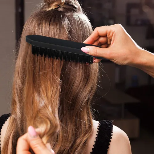Miniatura 5 de Patelai Juego de 3 peines para peinar el cabello para mujer, cepillo para burlas/esponjoso, peine de cola de rata y peine triple (negro)