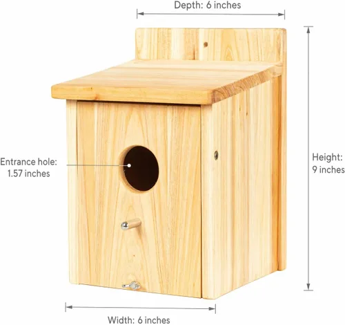Miniatura 4 de Casas de madera para pájaros para pajareras exteriores, nido Bluebird House para cardenales, pinzón, Wren, golondrina, para ver el jardín, 1B