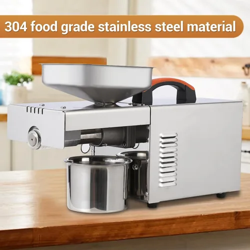 Miniatura 2 de Máquina de prensa de aceite de 900 W, extractor automático de prensa de aceite eléctrico frío y caliente, acero inoxidable 304, ideal para prensar