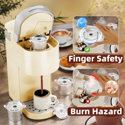Miniatura 6 de Paquete de 2 cápsulas de café K reutilizables para Keurig 1.0: K Cups de acero inoxidable recargables - Filtros de café reutilizables para máquina