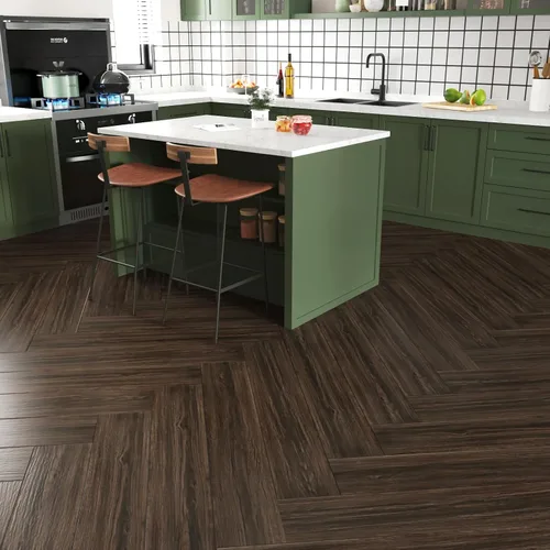 Miniatura 6 de Wallercity Pisos de Vinilo de 6"x36" 4 Piezas Baldosas de Piso Despegar y Pegar Baldosa de Piso para Baño Marrón Oscuro Veta de Madera Tablón