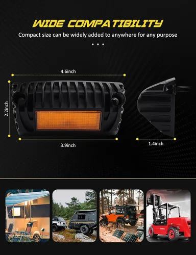 Miniatura 4 de Chelhead Luz LED de 800 lm para porche de caravana, luz exterior de 12 V, iluminación de repuesto ámbar, luces LED de escena compatibles con casas