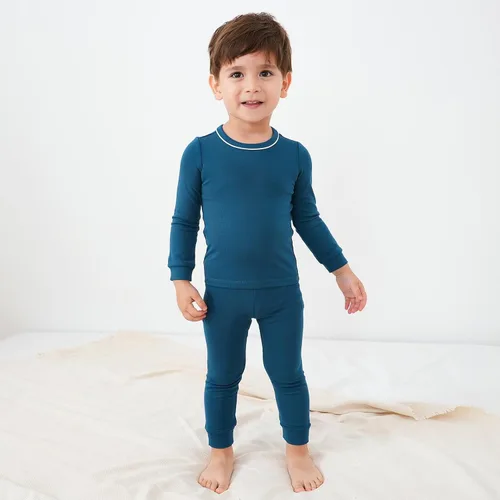 Miniatura 2 de pureborn Conjunto de pijama para bebé, ropa de dormir de algodón de manga larga ajustada para niños y niñas, 2 piezas, 18M-7Y