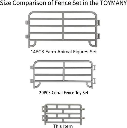 Miniatura 8 de Toymany 64 piezas de mini vallas de juguete para animales de granja, pequeños caballos de corral, cercado de plástico para granja, granero, paddock