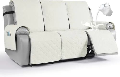 Miniatura 19 de VANSOFY Funda impermeable para sofá reclinable, lavable, funda para sofá reclinable de 1 pieza, protector de muebles con correas elásticas, bolsillo