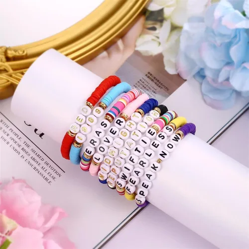 Miniatura 2 de Rozozo Taylor NONTAI Pulseras de la amistad Swiftie Pulseras de joyería para la época, pulseras de amistad de música Reputation Fearless Midnight