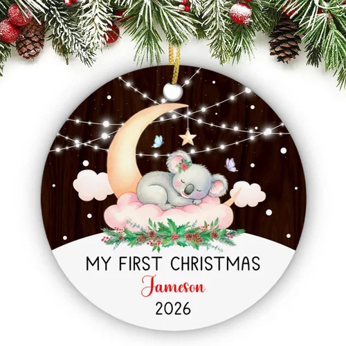 Miniatura 25 de Adorno personalizado de segunda Navidad de pingüino bebé 2026, regalo de decoración de pingüino bebé para bebés recién nacidos, nombre personalizado