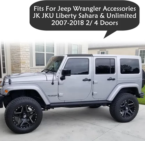 Miniatura 3 de Insertos de Cubierta de Manijas de Puerta Lateral Trim Compatible con Accesorios Jeep Wrangler JK JKU Liberty Sahara y Unlimited 2007-2018 Manijas
