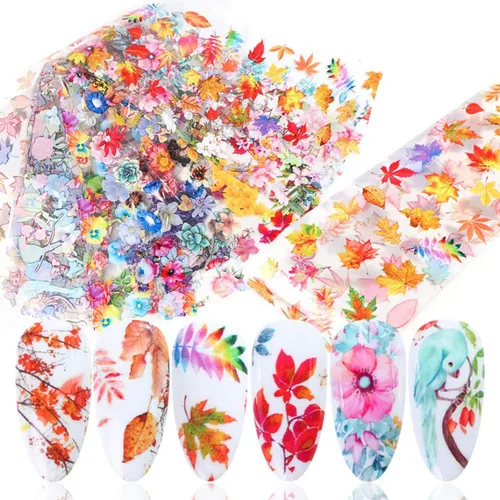 Miniatura 15 de Calcomanías holográficas de transferencia de uñas, hojas de esmalte de uñas de corazón de amor, láminas de transferencia de papel estrellado