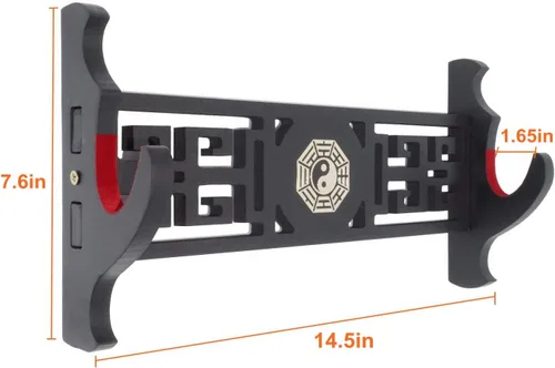 Miniatura 2 de Soporte acolchado para montaje en pared, soporte para espada samurái, estante de exhibición chino Tai Chi Bagua