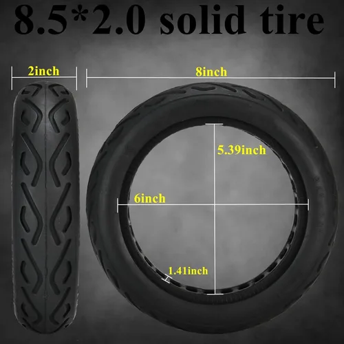Miniatura 2 de Neumáticos sólidos para scooter eléctrico de 8.5 x 2, 8.5 pulgadas adecuadas para gotrax GXL V2, APEX Max, neumático sólido de scooter Fusion