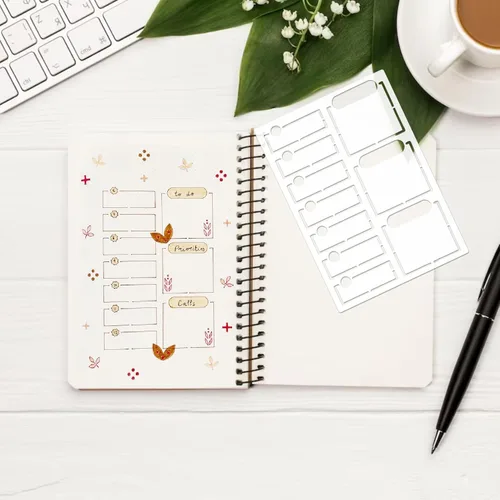 Miniatura 3 de 16 plantillas de diario para suministros de diarios con puntos, plantillas de Happy Planner para manualidades, plantillas de dibujo para diarios