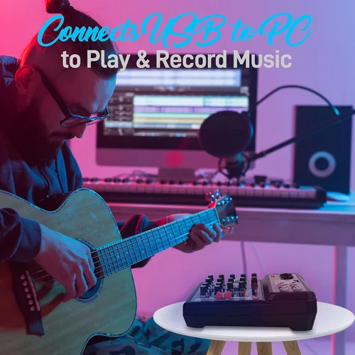 Miniatura 2 de Pyle Mezclador de audio profesional inalámbrico para DJ, 6 canales compatible con Bluetooth, controlador de DJ, mezclador de sonido con efectos DSP
