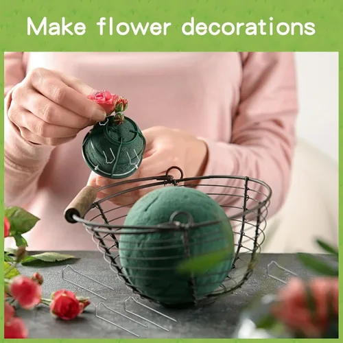Miniatura 4 de 200 alfileres florales de 1.7 pulgadas, pequeños pines florales para plantas de manualidades, clips de helecho verde para selecciones florales