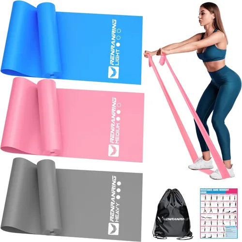 Miniatura 11 de Bandas de resistencia para entrenamiento, bandas de ejercicio para terapia física, estiramiento, recuperación, pilates, rehabilitación