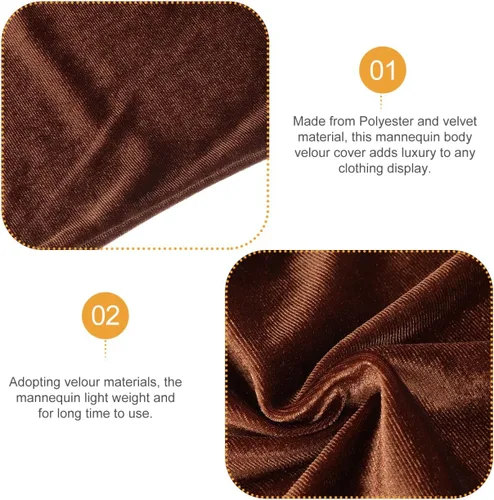 Miniatura 4 de ULTECHNOVO Funda de terciopelo para maniquí, funda de tela ligera, 29.52 x 11.41 pulgadas, cubierta de tela suave para maniquí, reemplazo