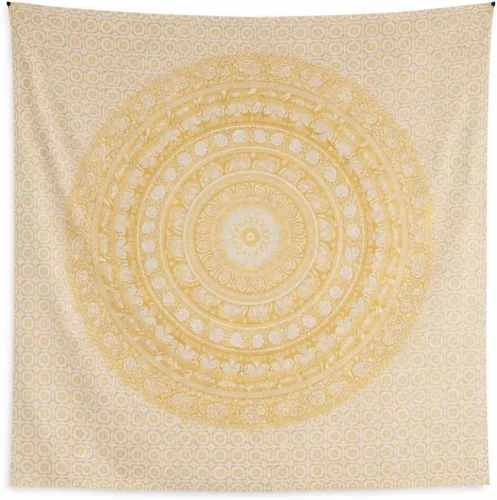 Craft Trade - Tapiz de algodón indio con mandala para pared, decoración estética boho hippie para sala de estar, meditación y dormitorio - Amarillo