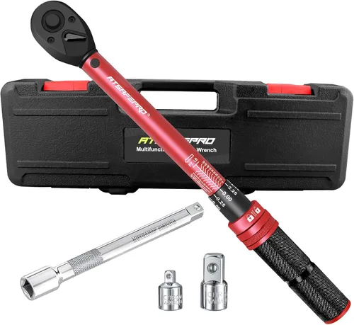 Miniatura 20 de ATsafepro Llave Dinamométrica Digital - Impulsor de 1/2 Pulgada y 5.1-340Nm (3.8-250.8 ft-lb), Llave Dinamométrica de Servicio Pesado con Zumbador
