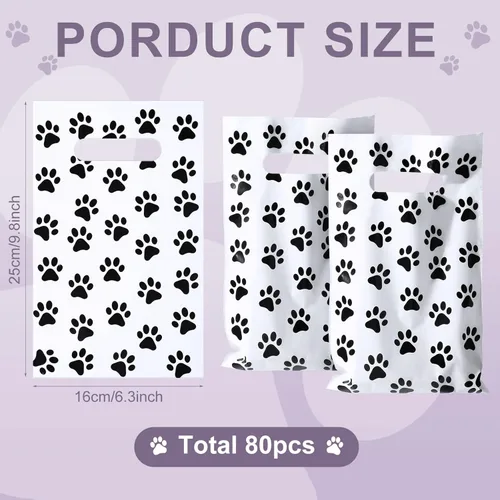 Miniatura 2 de Outus 80 bolsas de regalo de pata de perro a granel, bolsa de golosinas con estampado de pata de mascota, bolsa de dulces para decoración de fiesta
