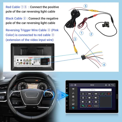 Miniatura 6 de Estéreo de coche de 10.1 pulgadas Single DIN con Carplay inalámbrico, radio con pantalla táctil de 10 pulgadas, compatible con radio AM FM/video