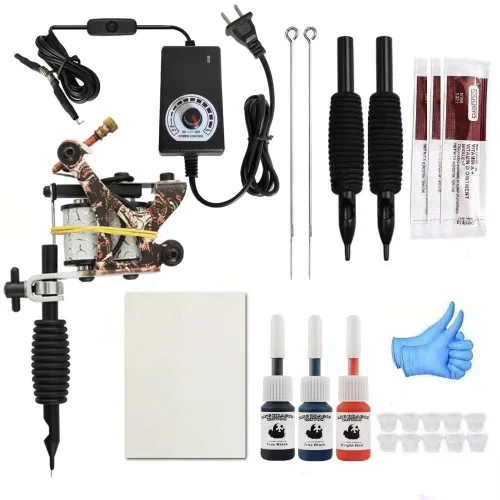 Kit completo de tatuaje para principiantes: fuente de alimentación, tinta, agujas y ametralladoras profesionales
