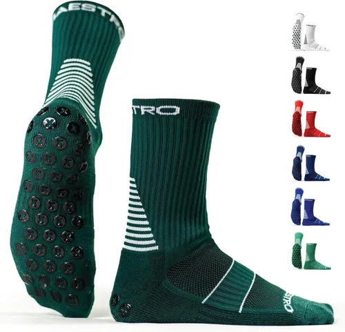 Miniatura 20 de Maestro - Calcetines de agarre de fútbol para hombres y mujeres con almohadillas antideslizantes, ideales para fútbol, baloncesto y deportes