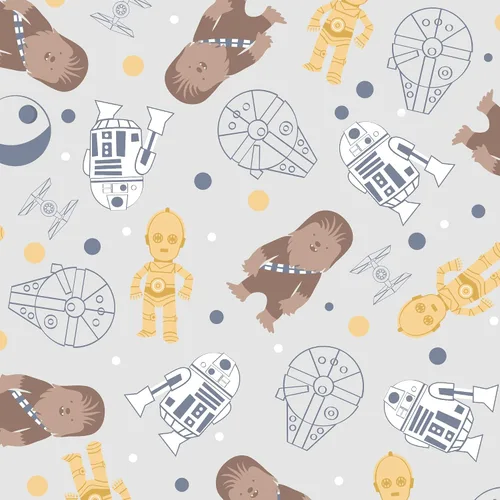 Miniatura 5 de Lambs & Ivy Star Wars Signature Millennium Falcon - Sábana bajera ajustable para cuna (100% algodón)