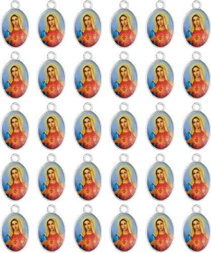 Miniatura 20 de COTTVOTT Santa Teresa de Lisieux/Santa Madre Teresa de Calcuta/Divina Misericordia Jesús/Mater Dolorosa Medalla de Santo Patrón Dije Colgante