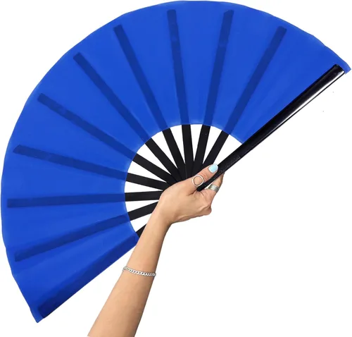 Miniatura 23 de Ventilador grande de 13 pulgadas para baile de línea, abanicos de mano para mujer, plegables, botas en el suelo, portátil para exteriores, boda