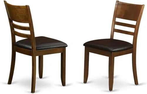 Miniatura 7 de East West Furniture LYC-CAP-LC Lynfield - Sillas de comedor tapizadas de piel sintética, juego de 2, color capuchino