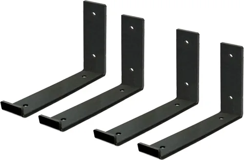 Soportes de estante de 10 pulgadas para estantes, soportes de estante resistentes de hierro con gancho, soporte en J, soporte de estante de metal,