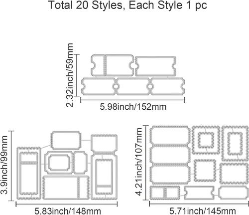 Miniatura 2 de GLOBLELAND Troqueles de corte de fondo de sello postal para hacer tarjetas, boletos, corte de borde, troqueles para bricolaje, álbumes de recortes