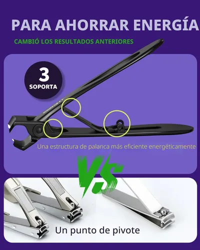 Miniatura 4 de Juego de cortaúñas con apertura de mandíbula ultra ancha, cortaúñas para uñas gruesas, cortador de uñas resistente, cortaúñas de acero inoxidable