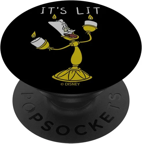 Disney Beauty And The Beast Lumiere It's Lit Portrait - Soporte y agarre para teléfonos y tabletas, Negro