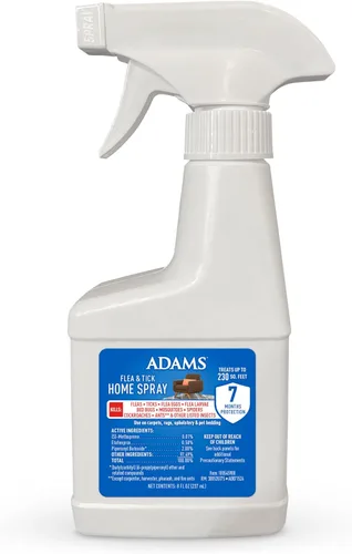 ADAMS Pulgas y garrapatas en aerosol para el tratamiento de interiores de la casa, mata chinches, pulgas y garrapatas, para alfombras, muebles y