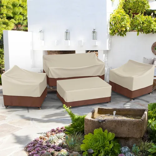Miniatura 6 de Gasadar Funda Impermeable para Muebles de Exterior, Fundas de Juego de Muebles de Patio para Sofá Biplaza, Silla y Mesa de Centro, 600D Resistente