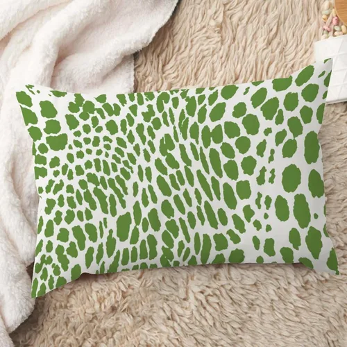 Miniatura 23 de ArogGeld Funda de almohada lumbar, estampado de guepardo verde, leopardo, estampado de leopardo, manchas de animales, almohada decorativa verde, A-17