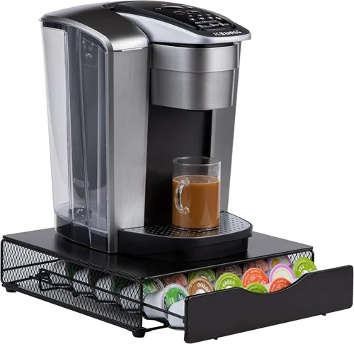 K - Portavasos para mostrador pequeño para Keurig K-Cup, para Mr Coffee para té, color negro (36 cápsulas de un solo nivel)