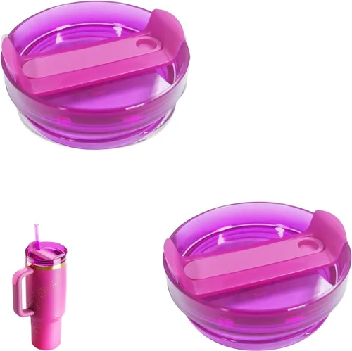 Miniatura 15 de Paquete de 2 tapas para vaso de 40 onzas compatibles con Stanley Quencher, cubiertas de vaso de acero inoxidable a prueba de derrames y resistentes