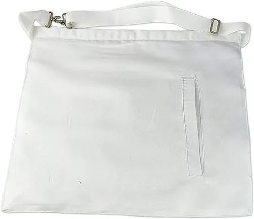 Miniatura 4 de Masonic Master Mason MASONIC REGALIA MM - Delantal de piel sintética, color blanco, 16 x 14 pulgadas, Blanco