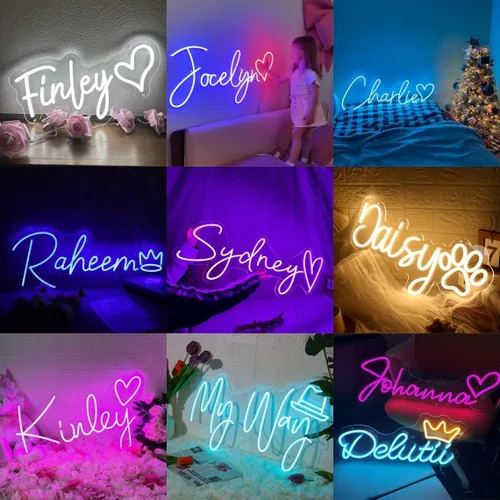Miniatura 3 de Letrero de neón personalizado con nombre LED personalizable para decoración de pared, letrero de nombre personalizado para dormitorio, boda, fiesta