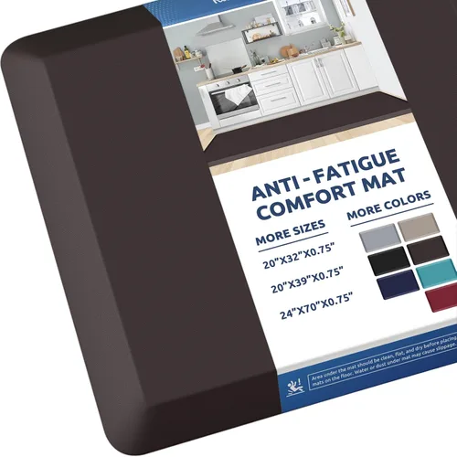 Miniatura 51 de KitchenClouds Alfombra de cocina acolchada anti fatiga, 17.3 x 60 pulgadas, impermeable, antideslizante, tapete de escritorio cómodo, para cocina