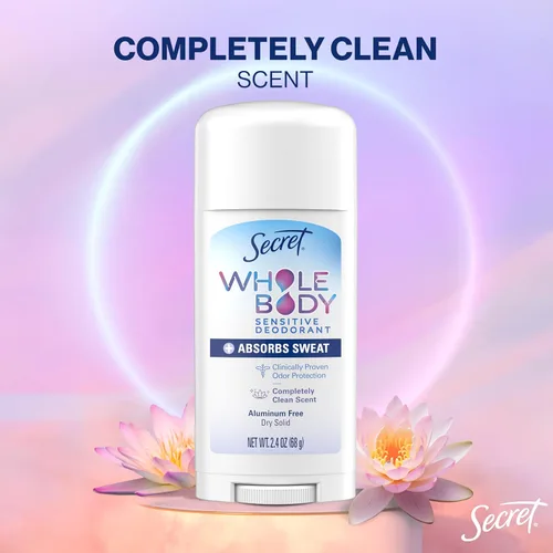 Miniatura 6 de Secret Desodorante para Todo el Cuerpo en Barra de Secado Rápido + Absorbe el Sudor para Mujeres, Ingredientes Naturalmente Derivados, Aroma